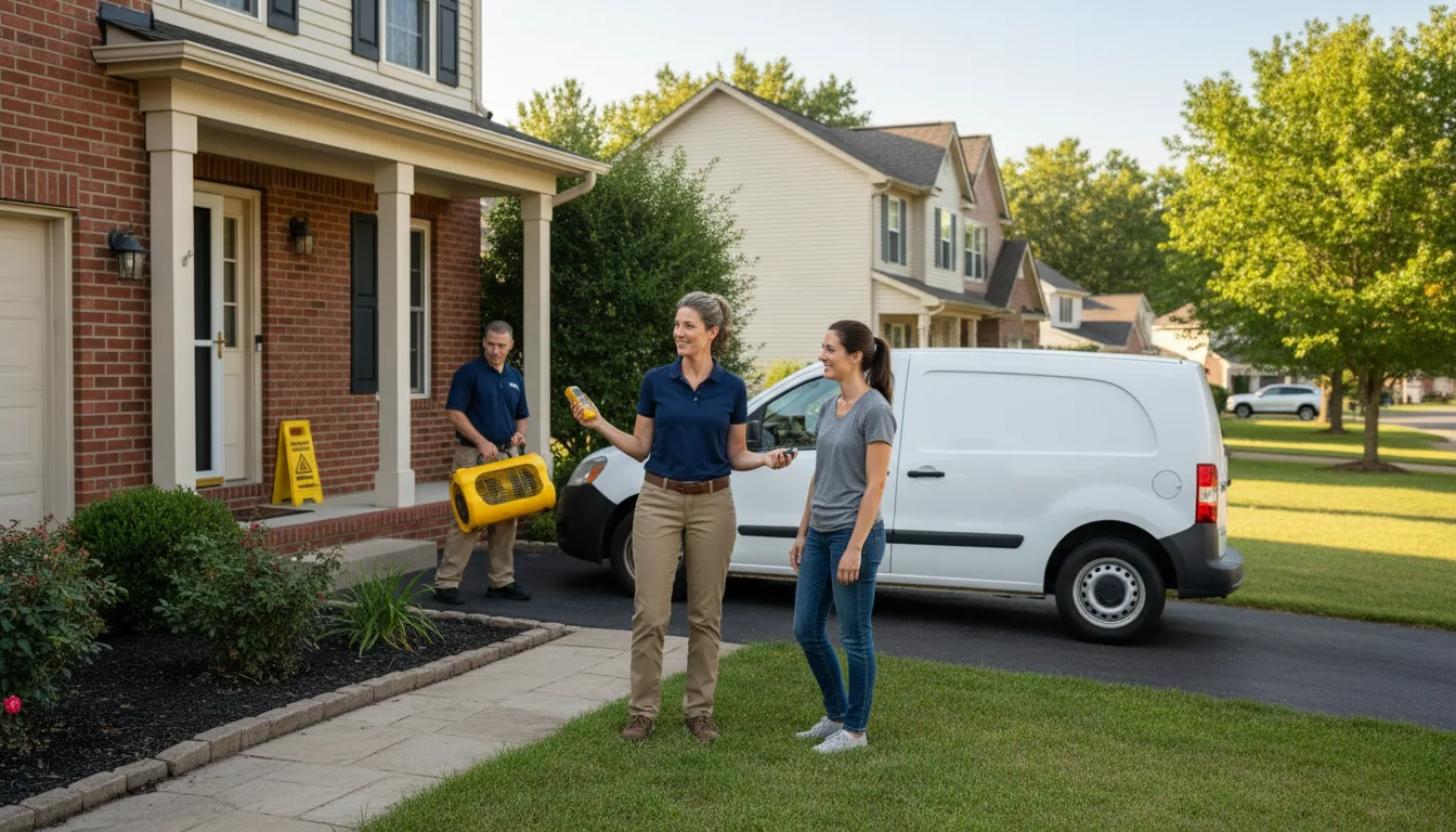 Residential water damage restoration in Arrowsmith, IL